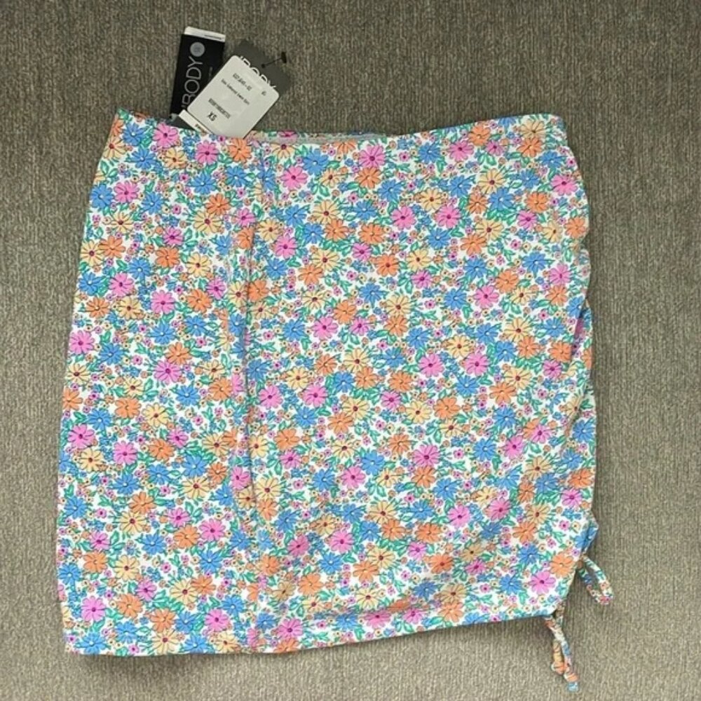 NWT Cotton On Women's Side Gathered Swim Skirt Multi Floral Size XL $50 10HL177